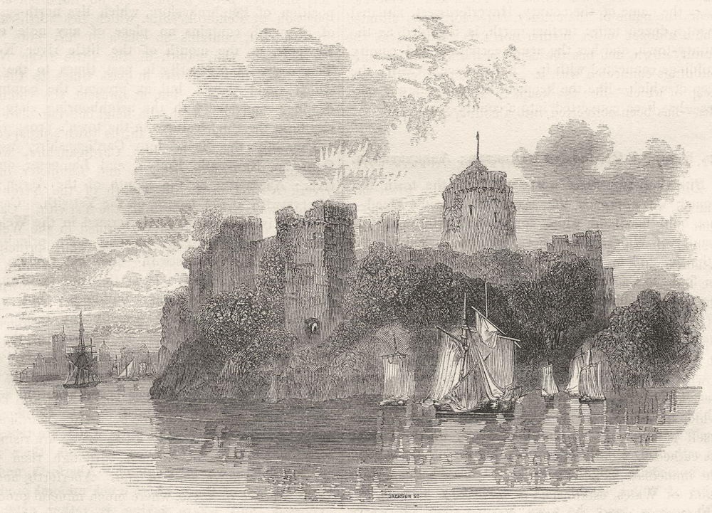 WALES. Pembroke Castle 1850 old antique vintage print picture